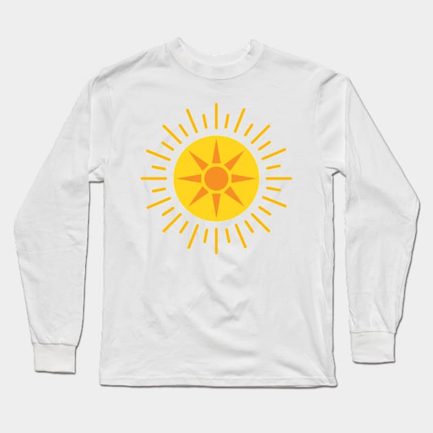 Bright Yellow and Orange Decorative Sun T-shirt Mug Coffee Mug Apparel Hoodie Sticker Tote bag Phone case Gift Long Sleeve T-Shirt by Orchyd